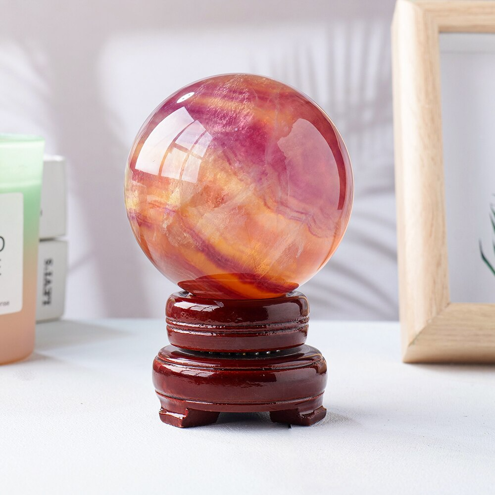 Watermelon Fluorite Sphere