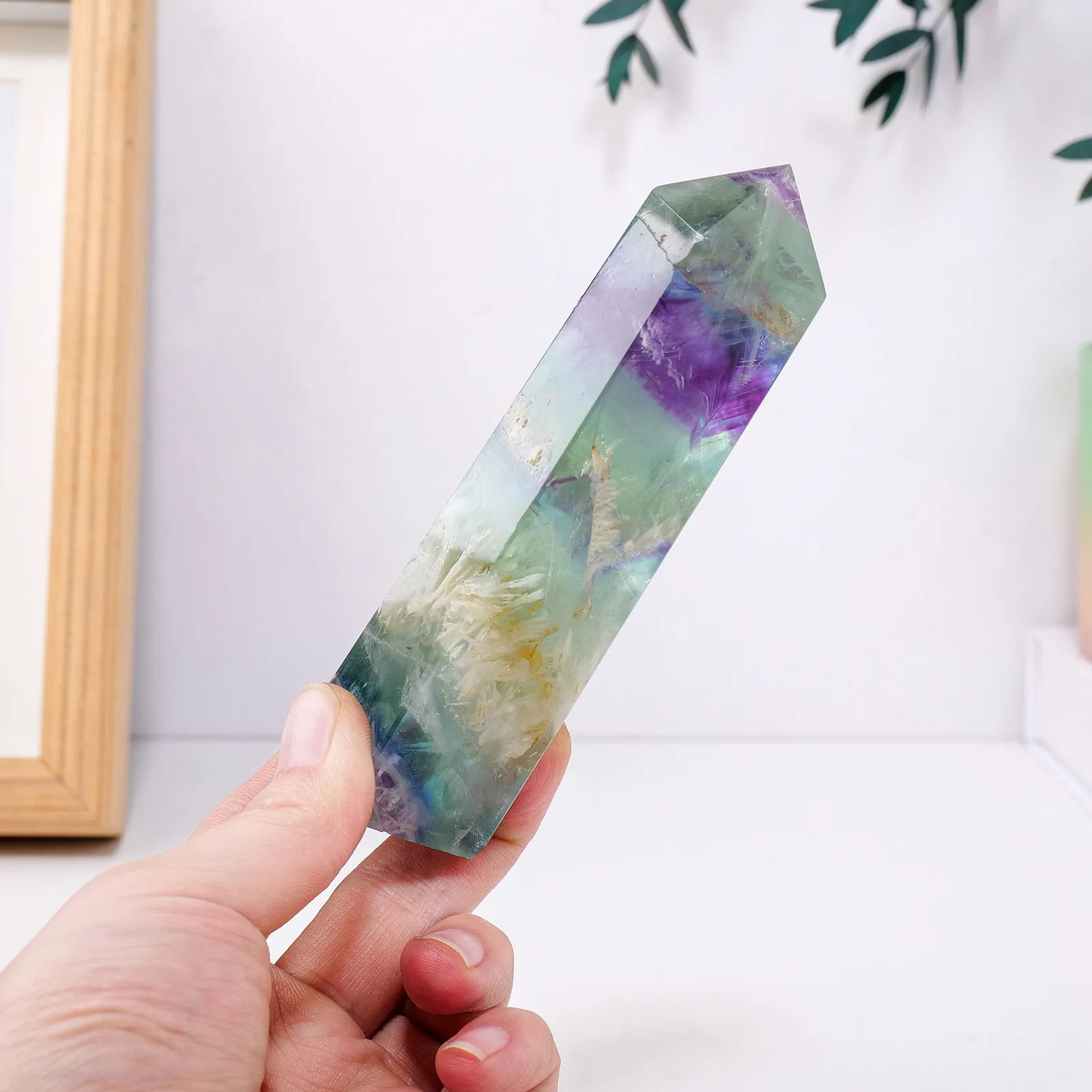 Feather Fluorite Point