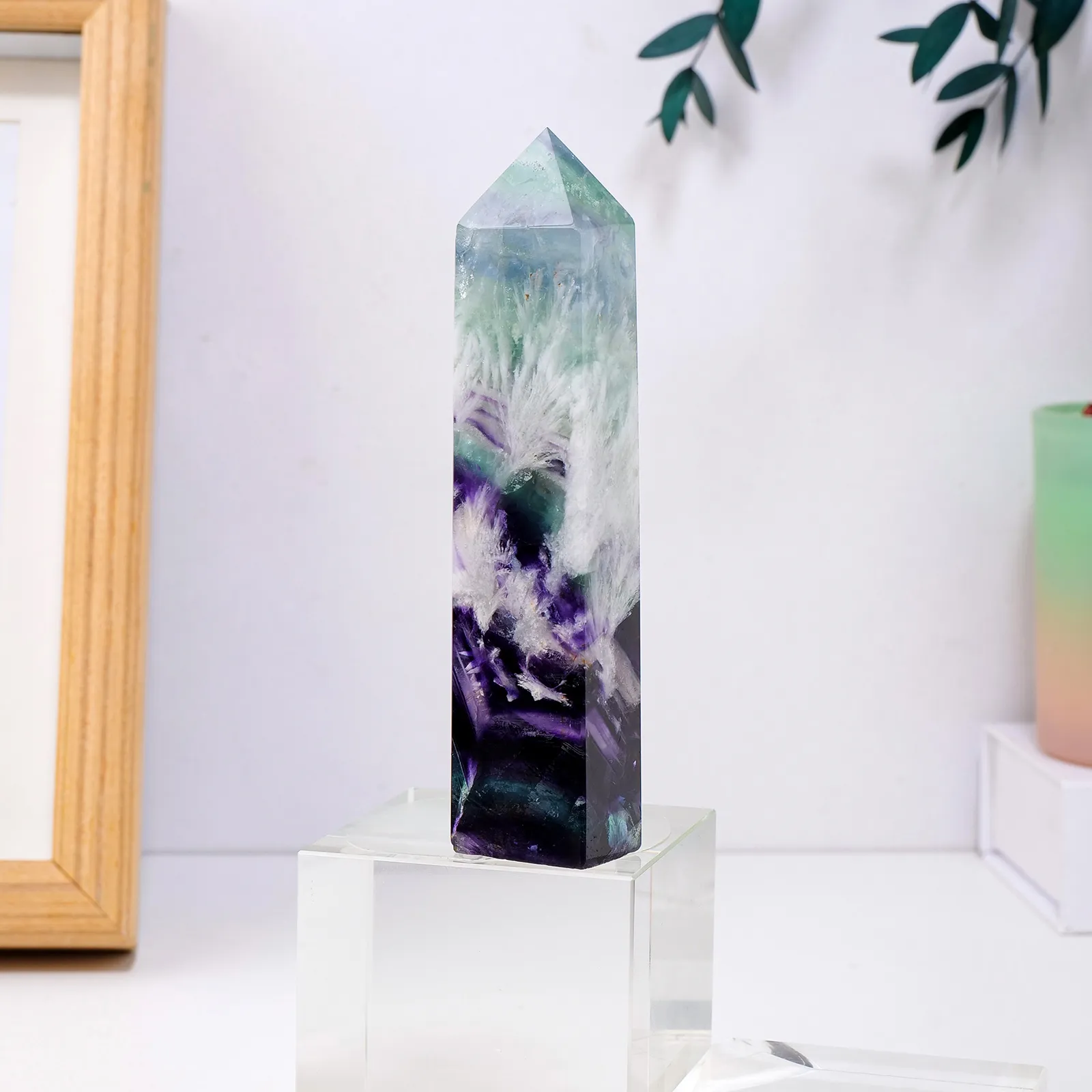 Feather Fluorite Point