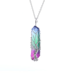 Rainbow Aura Quartz Healing Necklace It is useful to prevent your mind to get affected by evilness. It has the power to stop using energy excessively.